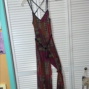 Sans Souci Multicolor Geometric Print Strappy Jumpsuit